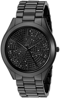 Michael Kors Kinley Silver Dial Black Steel Strap Watch for Women - MK5999