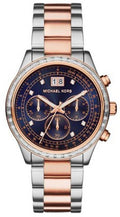 Michael Kors Brinkley Blue Dial Two Tone Steel Strap Watch for Women - MK6205