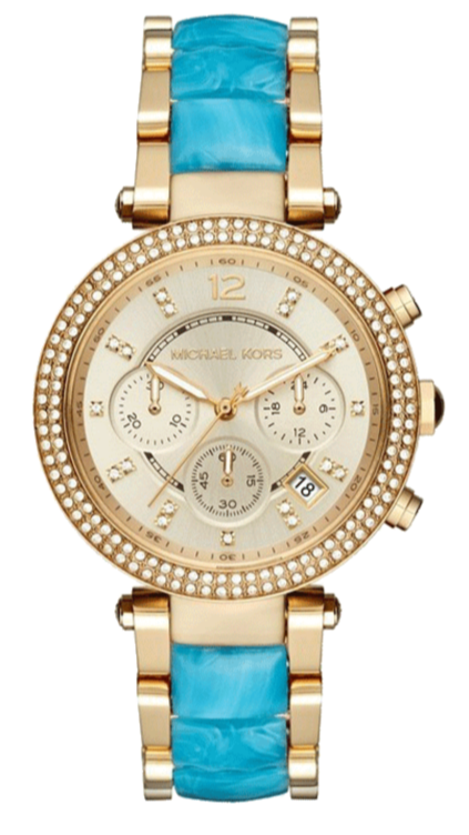 Michael Kors Parker Gold Dial Two Tone Steel Strap Watch for Women - MK6364