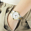 Michael Kors Runway Slim Silver Dial Two Tone Steel Strap Watch for Women - MK3198