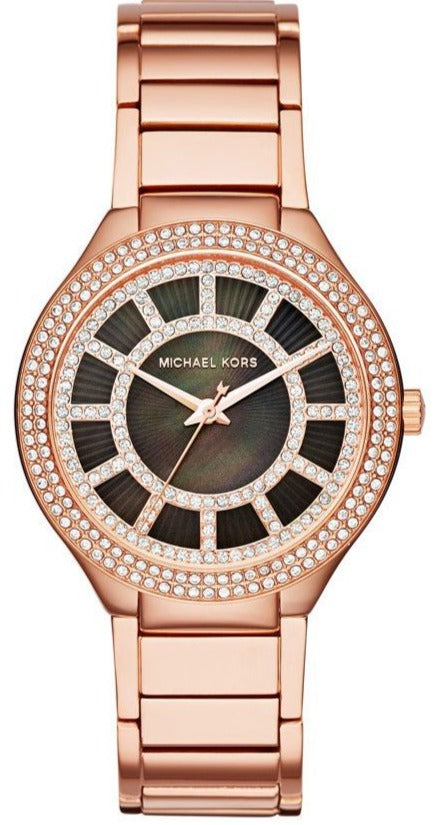 Michael Kors Kerry Black Mother of Pearl Dial Rose Gold Dial Watch for Women - MK3397