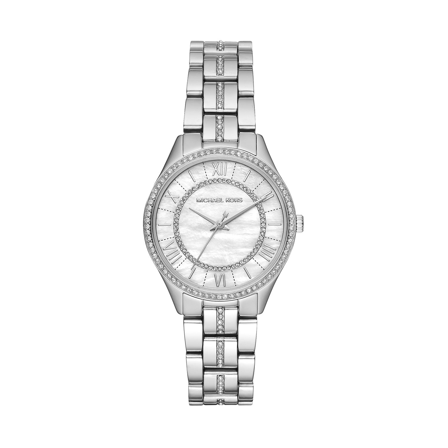 Michael Kors Lauryn Mother of Pearl Dial Silver Steel Strap Watch for Women - MK3900