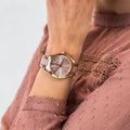 Michael Kors Slim Runway Rose Gold Dial Two Tone Steel Strap Watch for Women - MK4294