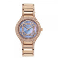 Michael Kors Kerry Purple Dial Rose Gold Steel Strap Watch for Women - MK3482