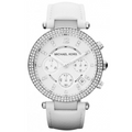 Michael Kors Parker White Dial White Leather Strap Watch for Women - MK2277