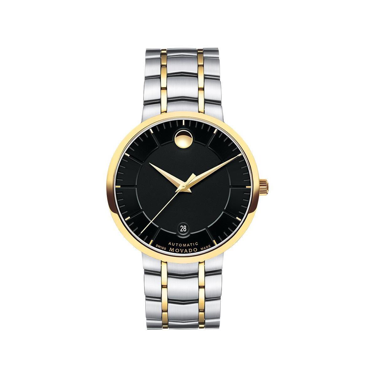Movado 1881 Automatic Black Dial Two Tone Steel Strap Watch For Men - 0606916