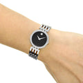 Movado Esperanza Diamonds Black Dial Silver Steel Strap Watch For Women - 0607052