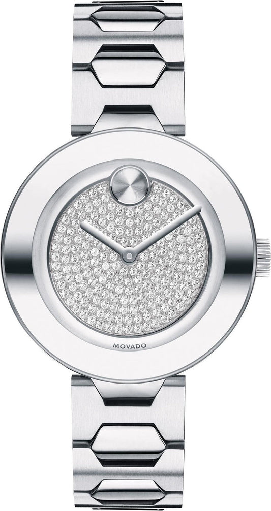 Movado Bold Silver Dial Silver Steel Strap Watch For Women - 3600567
