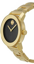 Movado Bold Black Dial Gold Steel Strap Unisex Watch - 3600397