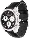Movado Heritage Chronograph Black Dial Black Leather Strap Watch for Men - 3650005