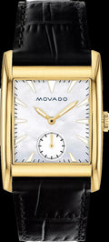 Movado Heritage White Mother of Pearl Dial Black Steel Strap Watch For Women - 3650050