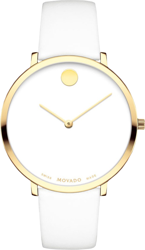 Movado 70th Anniversary Limited Edition White Dial White Rubber Strap Watch For Women - 0607138