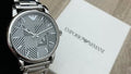 Emporio Armani Classic Quartz Grey Dial Silver Steel Strap Watch For Men - AR11134