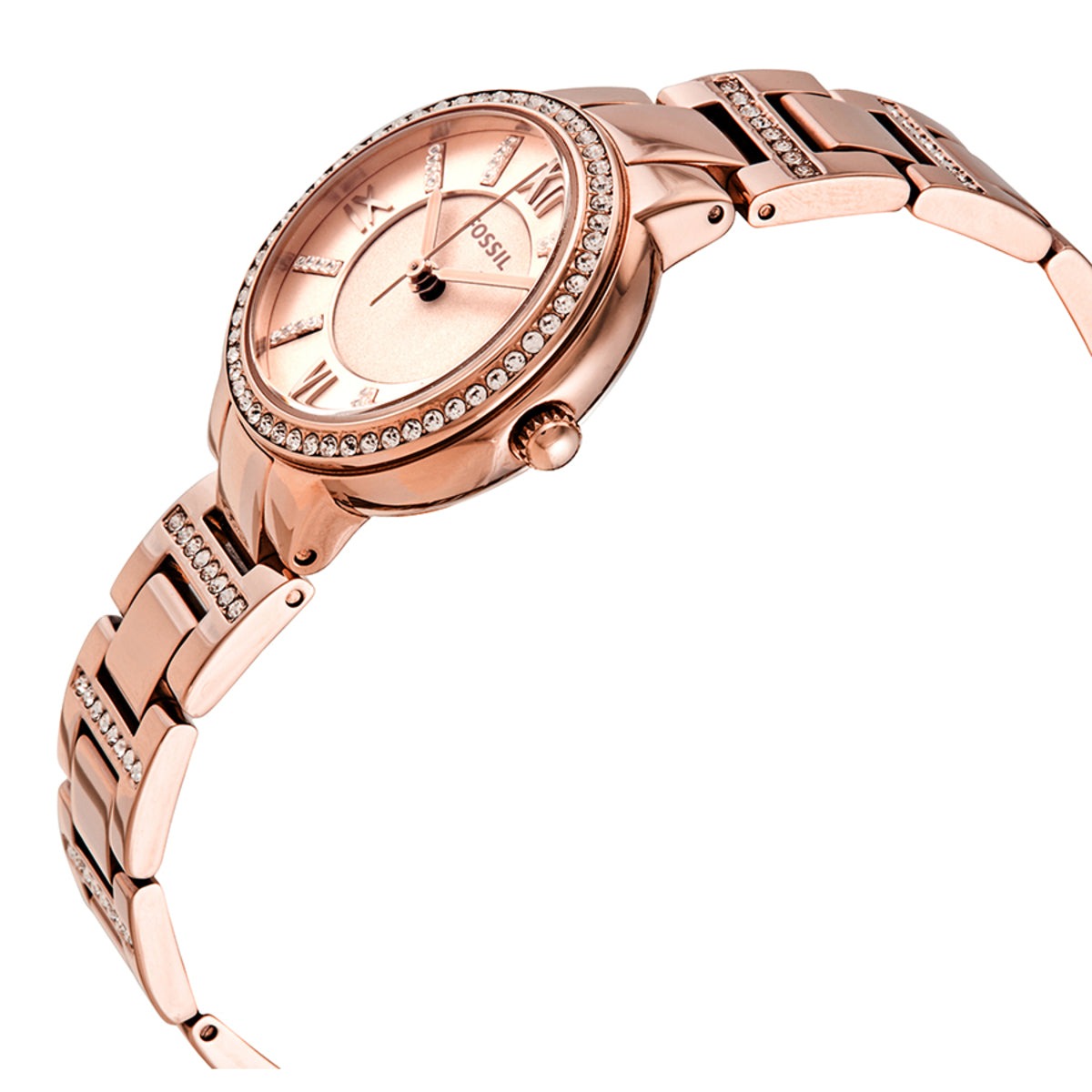 Fossil Virginia Pink Dial Pink Steel Strap Watch for Women - ES4482