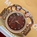Michael Kors Darci Brown Dial Rose Gold Steel Strap Watch for Women - MK3217