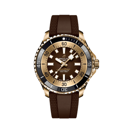 Breitling Superocean Automatic 44 Brown Dial Brown Rubber Strap Watch for Men - N17376201Q1S1