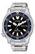 Citizen Promaster Fugu Limited Edition Diver's 200m Automatic Black Dial Silver Strap Watch For Men - NY0098-84E