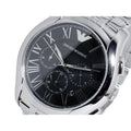 Emporio Armani Classic Chronograph Black Dial Silver Steel Strap Watch For Men - AR1786