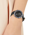 Swarovski Octea Nova Grey Dial Grey Leather Strap Watch for Women - 5295358
