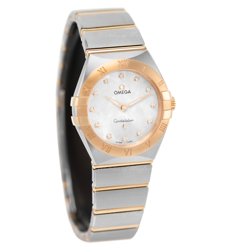Omega Constellation Manhattan Mother of Pearl Dial Two Tone Steel Strap Watch for Women - 131.20.28.60.55.002