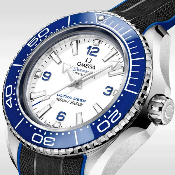 Omega Planet Ocean 6000M Co Axial Master Chronometer 45.5mm White Dial Black Rubber Strap Watch for Men - 21532462104001