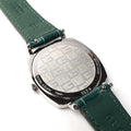 Gucci Grip Quartz Silver Dial Green Leather Strap Watch For Women - YA157404