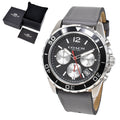 Coach Kent Grey Dial Grey Leather Strap Watch for Men - 14602561