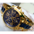 Michael Kors Bradshaw Navy Blue Dial Two Tone Steel Strap Watch for Women - MK6268