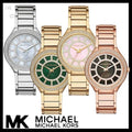 Michael Kors Kerry Green Dial Gold Steel Strap Watch for Women - MK3409