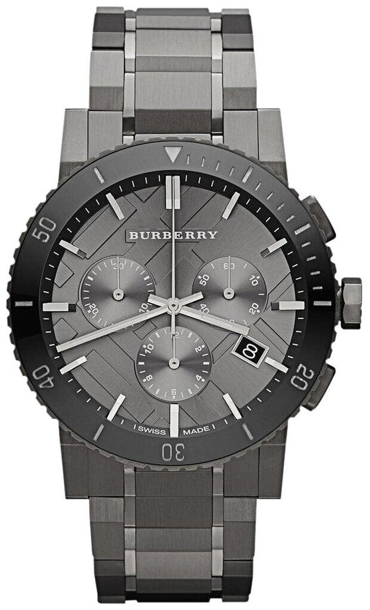 Burberry The City Grey Dial Grey Steel Strap Watch for Men - BU9381