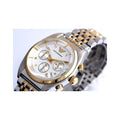 Emporio Armani Classic Chronograph White Dial Two Tone Steel Strap Watch For Men - AR0396