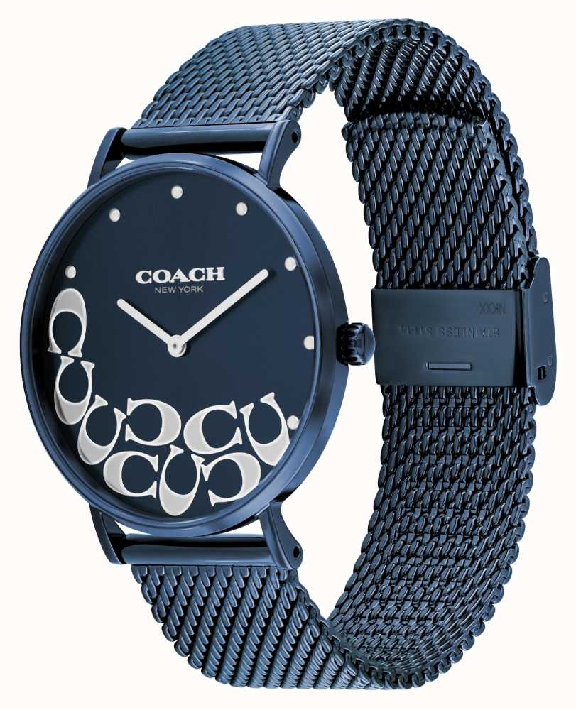Coach Perry Blue Dial Blue Mesh Bracelet Watch for Women - 14503824