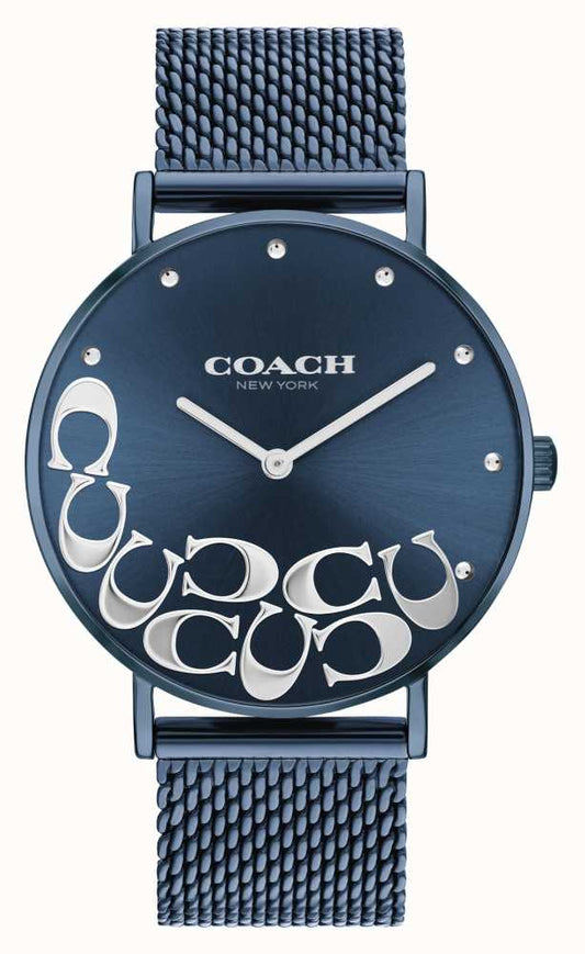 Coach Perry Blue Dial Blue Mesh Bracelet Watch for Women - 14503824