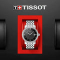 Tissot Bridgeport Small Black Dial Silver Steel Strap Watch For Women - T097.010.11.058.00