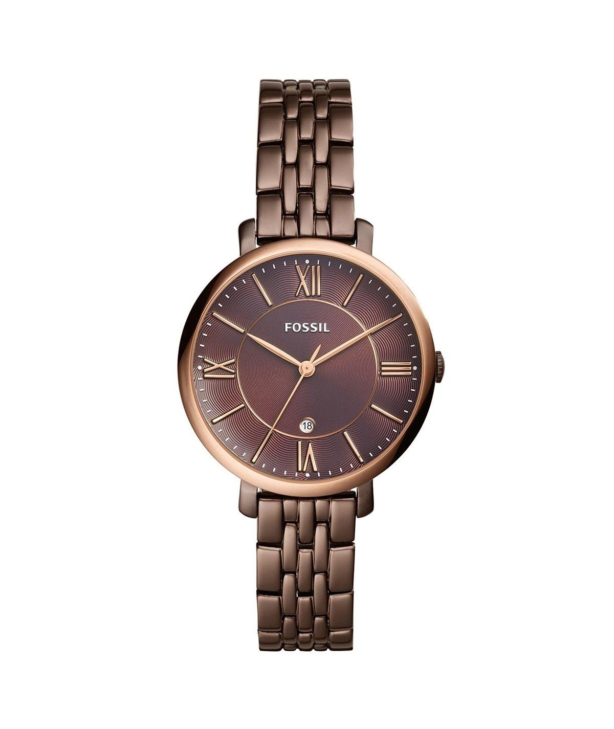 Fossil Jacqueline Brown Dial Brown Steel Strap Watch for Women - ES4275