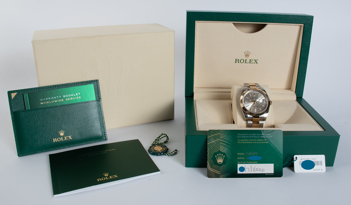 Rolex Datejust 41 Silver Dial Two Tone Oyster Steel Bracelet Watch for Men - M126333-0001