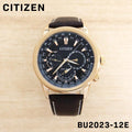 Citizen Eco Drive Calendrier Black Dial Brown Leather StrapWatch For Men - BU2023-12E