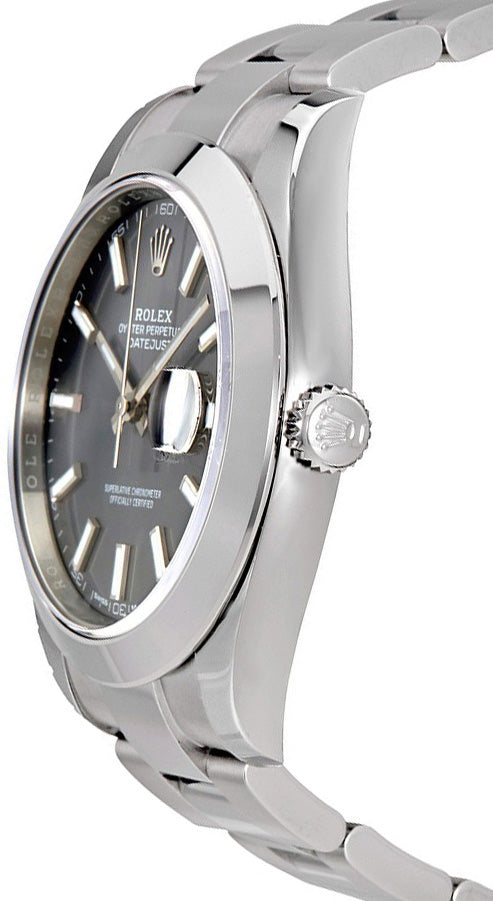 Rolex Datejust 41 Grey Dial Oystersteel Silver Steel Strap Watch for Men - M126300-0007