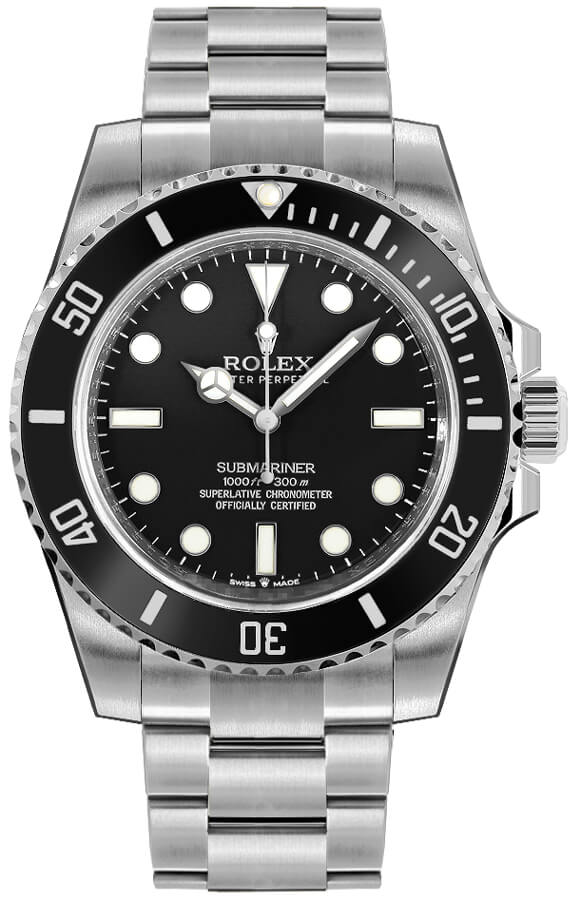 Rolex Submariner Black Dial Silver Oystersteel Bracelet Watch for Men - M124060-0001