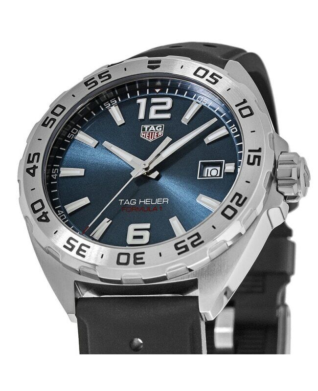 Tag Heuer Formula 1 Quartz Blue Dial Black Rubber Strap Watch for Men - WAZ1118.FT8023