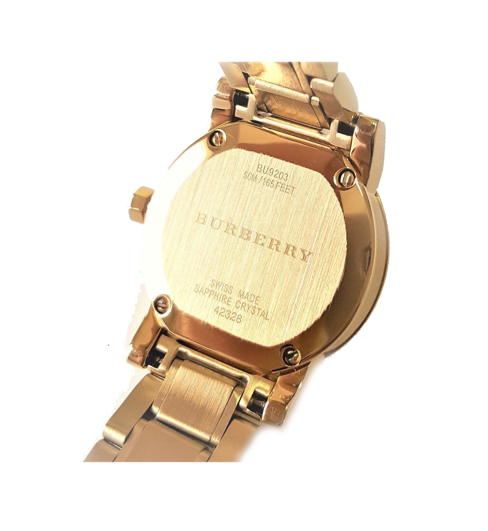 Burberry Heritage White Dial Gold Steel Strap Watch for Women - BU9203