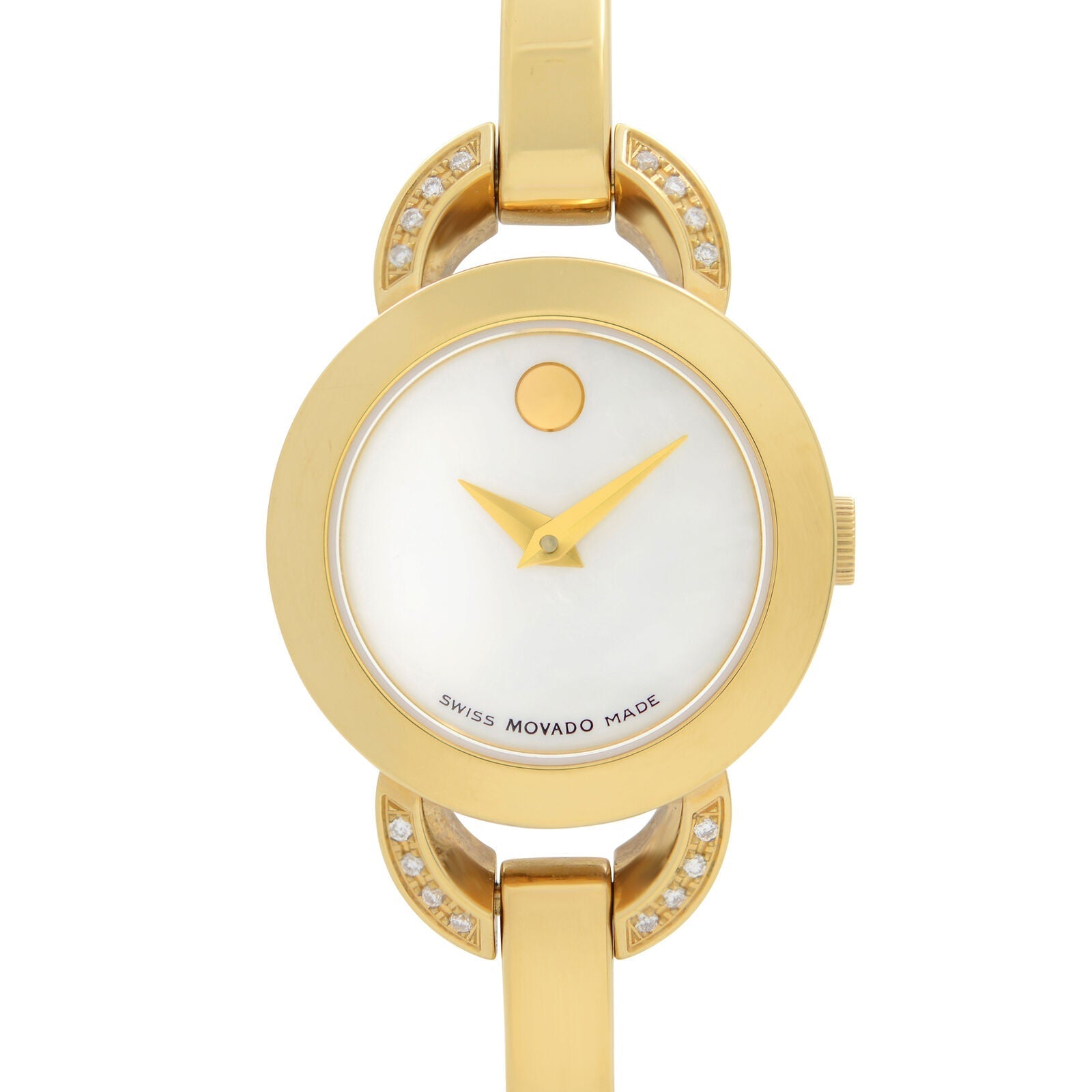 Movado Rondiro Mother of Pearl Dial Gold Steel Strap Watch For Women - 0606889