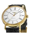 Longines Presence Automatic White Dial Black Leather Strap Watch for Women - L4.921.2.11.2