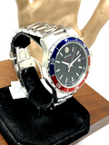 Movado Series 800 Pepsi Black Dial Silver Steel Strap Watch for Men - 2600152