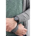 Emporio Armani Luigi Chronograph Black Dial Black Leather Strap Watch For Men - AR1737