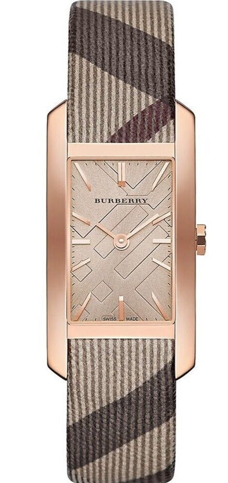 Burberry The Pioneer Rose Gold Dial Brown Leather Strap Watch for Women - BU9408