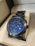 Burberry The City Blue Dial Black Steel Strap Watch for Men - BU9365