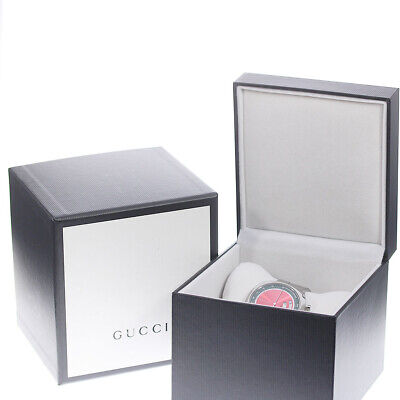 Gucci Grip Quartz Chronograph Red Dial Silver Steel Strap Watch For Men - YA157303