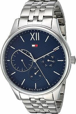 Tommy Hilfiger Damon Chronograph Blue Dial Silver Steel Strap Watch for Men - 1791416