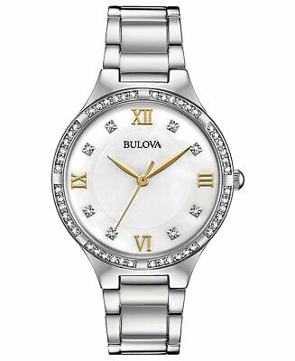 Bulova Mother of Pearl Dial Silver Steel Strap Watch for Women - 96L263
